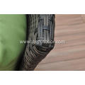 rattan weaving aluminum frame green sofa